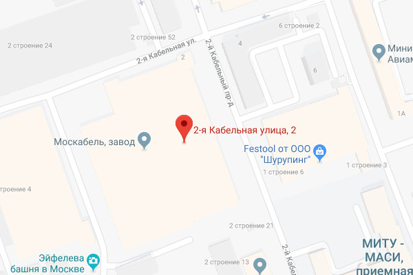 Расположение завода Москабель